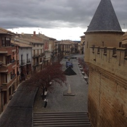 View of the main town square from Royal Palace of Olite